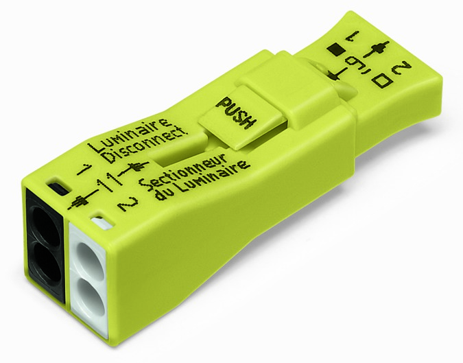 Ballast Disconnect (Yellow) - 2-Port Pushwire Disconnect 