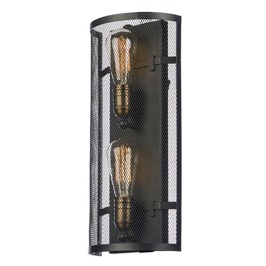 Palladium Black/Natural Aged Brass 2 Light Wall Sconce -