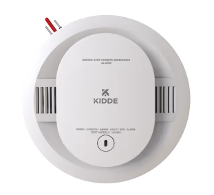 Hardwired Smoke &amp; Carbon 
Monoxide Alarm,
Interconnectable with AA 
Battery Backup