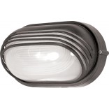 1-Light Oval Hooded Die Cast
Bulkhead Light in
Architectural Bronze Finish
with Glass Lens