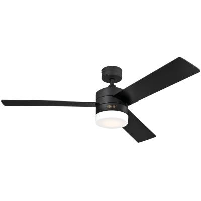 LED Ceiling Fan - 52in. Black Finish - Reversible Blades