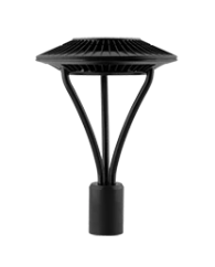 AREA LIGHT POST TOP 52W 4K LED TYPE V CLEAR LENS BLACK