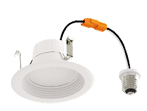 KT-LED8RD-4C-9CSF-DIM-G
4in Circular LED Residential 
Retrofit Gimbal feat. Color 
Select, 120V Input, 8W, 
2700/3000/3500/4000/5000K, 
90CRI, TRIAC Dimming, E26 
Adapter Included