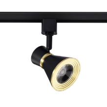 TH633
LED Cinch Track Head 24 12W 
3000K 120V Matte Black 
w/Brushed Brass Finish 
24 Deg Beam Angle Integrated 
Base Dimmable