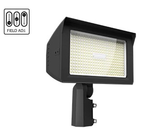 X22-150 - LED Flood 120/277V 
Watt Adj 150/125/100/75W CCT 
Sel 30/40/50K Beam Angle Adj 
90/75/55deg Sel Photocell 
On/Off 0-10V Dim Incl Slip 
Fitter &amp; Trunion Mnt BRONZE